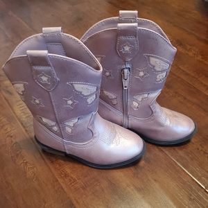 Cat & Jack Riley pink butterfly boots
